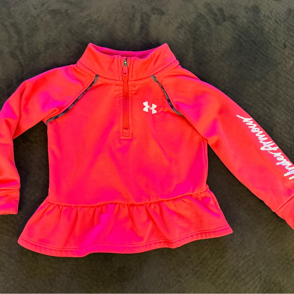 Under Armour Toddler Girls Neon Pink Long-Sleeve 18m
